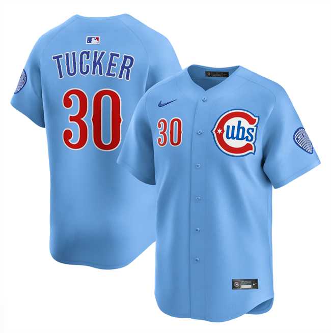 Mens Chicago Cubs #30 Kyle Tucker Blue 2024-25 2nd Alternate Limited Stitched Jersey Dzhi
